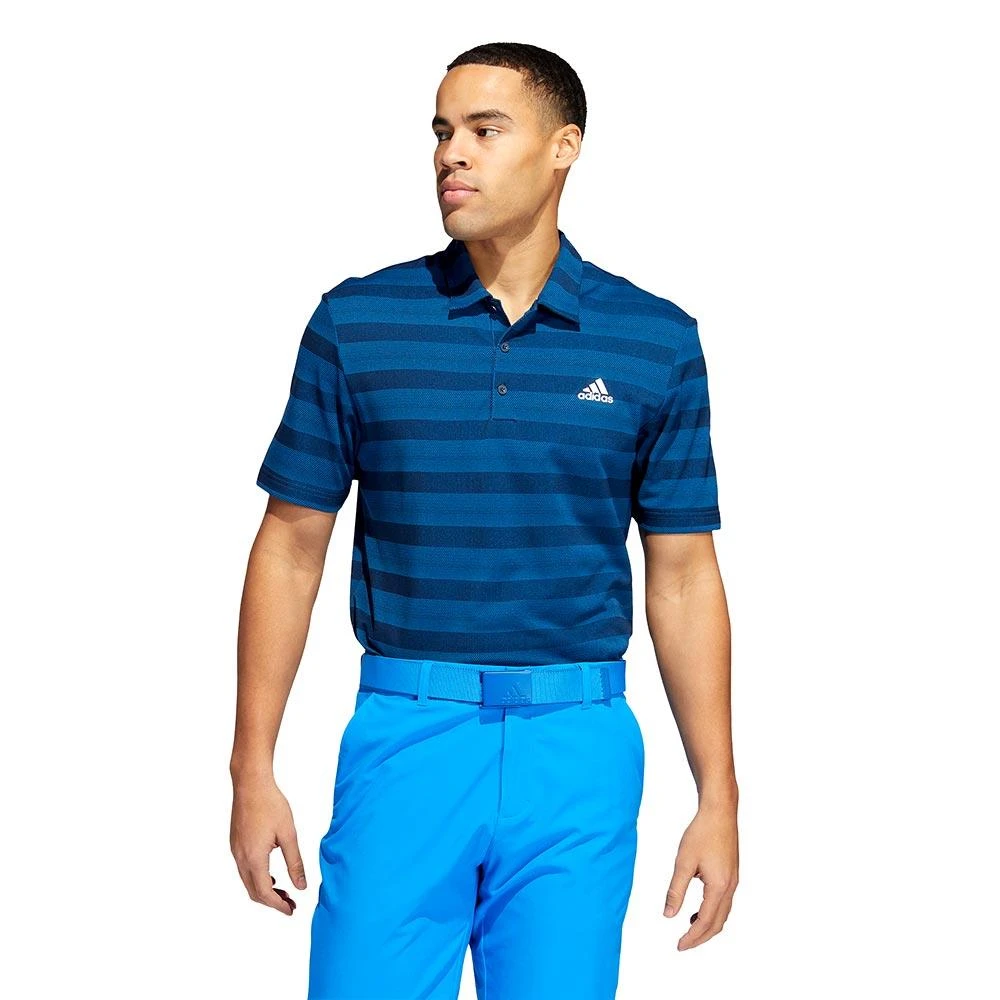 Adidas Two Colour Stripe POLO SHIRT Blue - Image 4