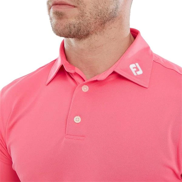FootJoy Stretch Pique Solid Polo Shirt Watermellon - Image 3