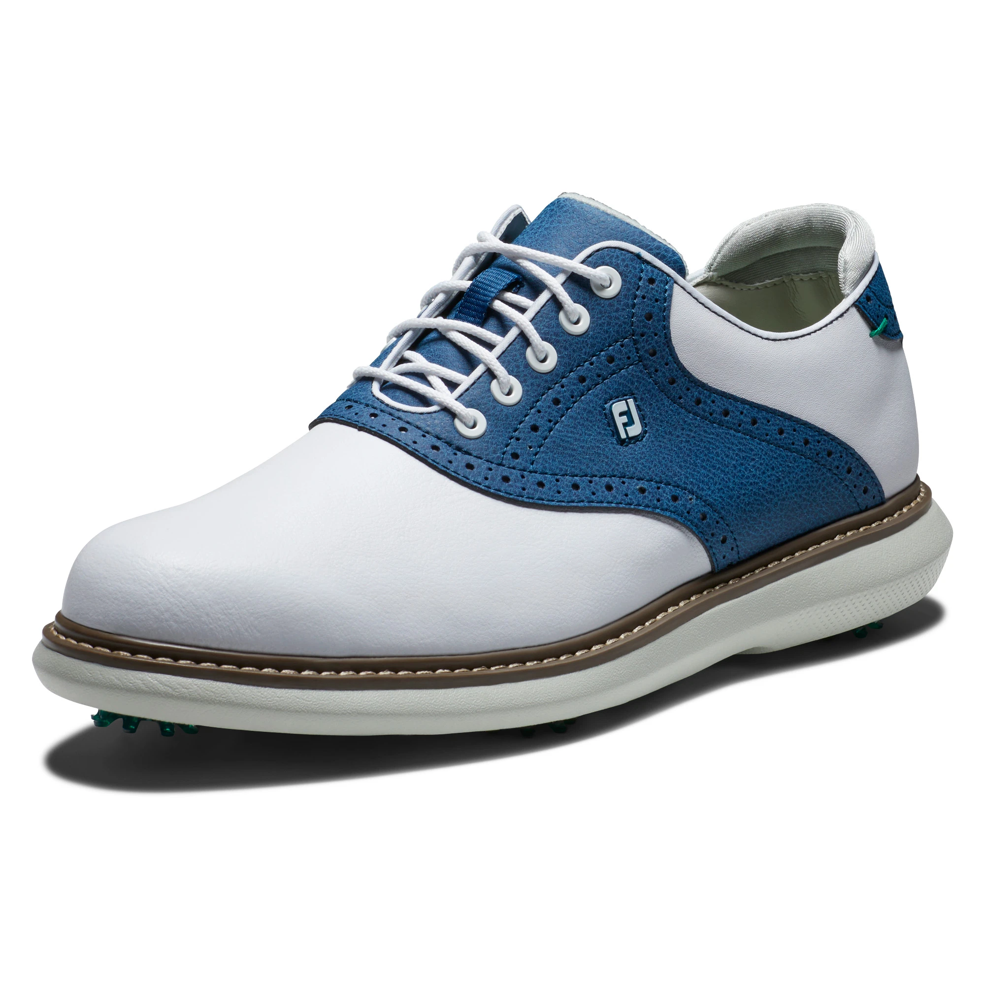 Footjoy Traditions Mens Golf Shoe’s White / Blue - Image 2