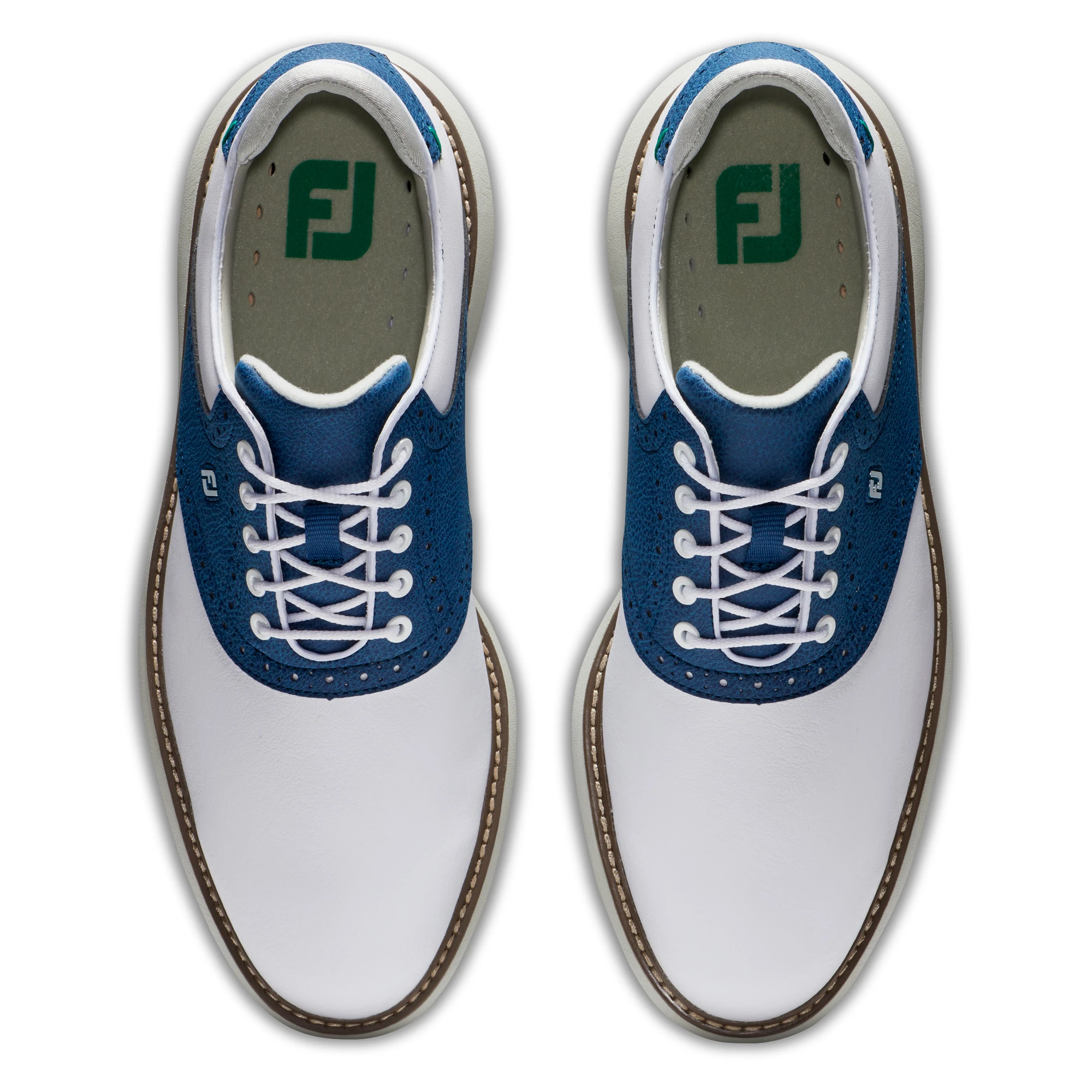 Footjoy Traditions Mens Golf Shoe’s White / Blue - Image 7