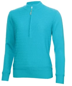 Green Lamb Kristian Lined Zip Neck Sweater Scuba Blue