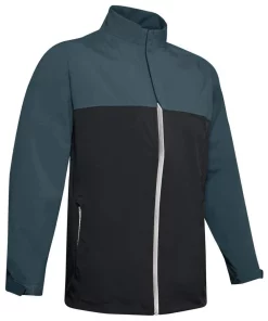 Under Armour Waterproof Golf Rain Jacket Black/Mechanic Blue