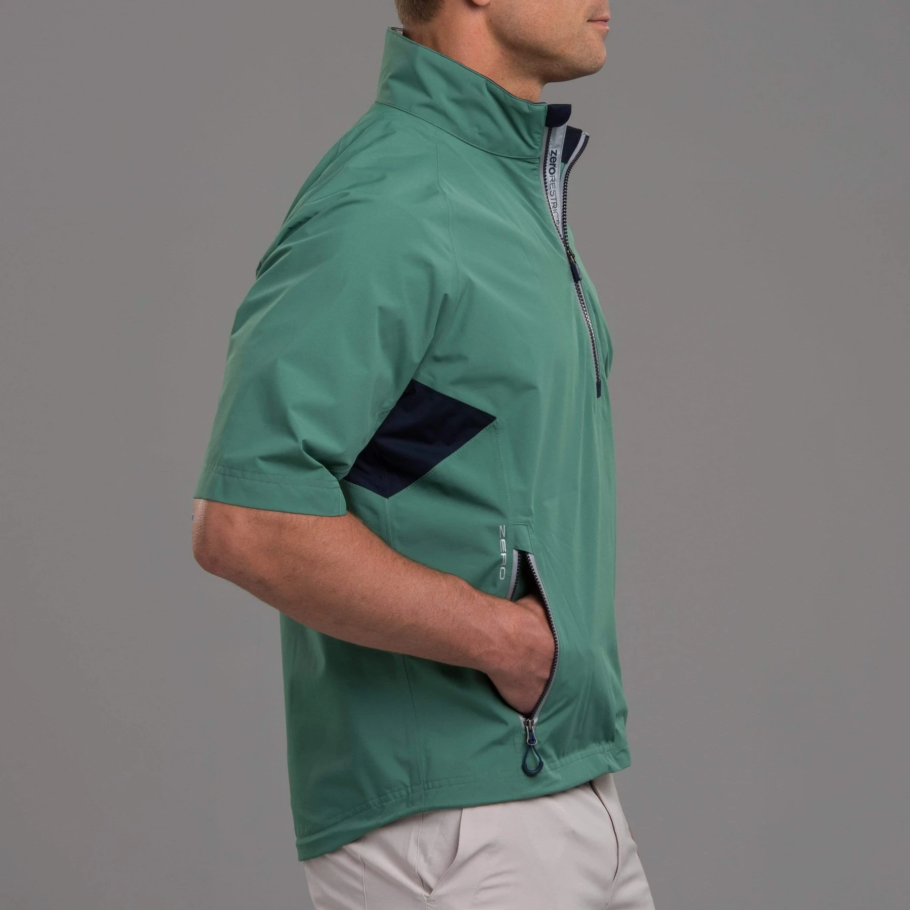 Zero Restriction POWER TORQUE 1/4 ZIP SHORT SLEEVE Waterproof Spruce - Image 2