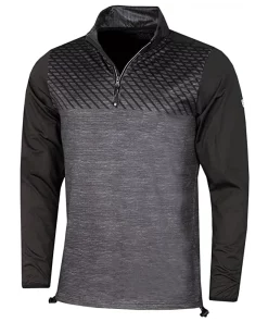 Island Green Zip Neck Sublimation Print Layer Black